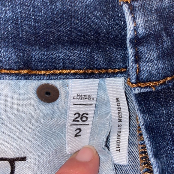 LOFT Modern Straight Rolled Cuff Ankle Jeans - Picture 10 of 11